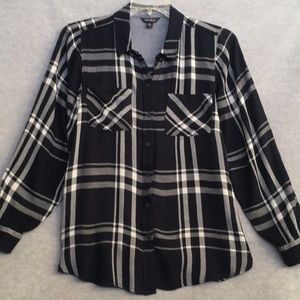 Lucky Brand Soft Cool Woven Lagan Look Shacket with Long Sleeves